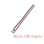 2 Pin Micro USB Male Female Jack Type C USB Plug Soldering Wire Connector Charging Port Interface Charging Socket DIY 10CM