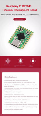 Raspberry PI Pico Mini RP2040-ZERO Microcontroller Development Board RP2040 Dual-core Processor