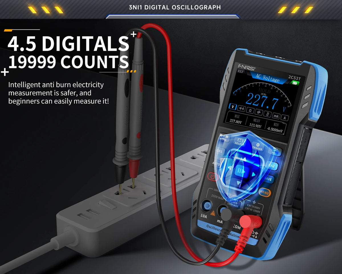 FNIRSI 2C23T 2C53T Upgrade 50MHz Handheld Digital Oscilloscope Multimeter Signal Generator  3 in 1 Dual Channel Automotive Tools