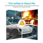 TPMS Tire Pressure Monitoring System Car Safety Alarm System Wireless Solar&USB Powered 4 Sensors with Color Digital Display