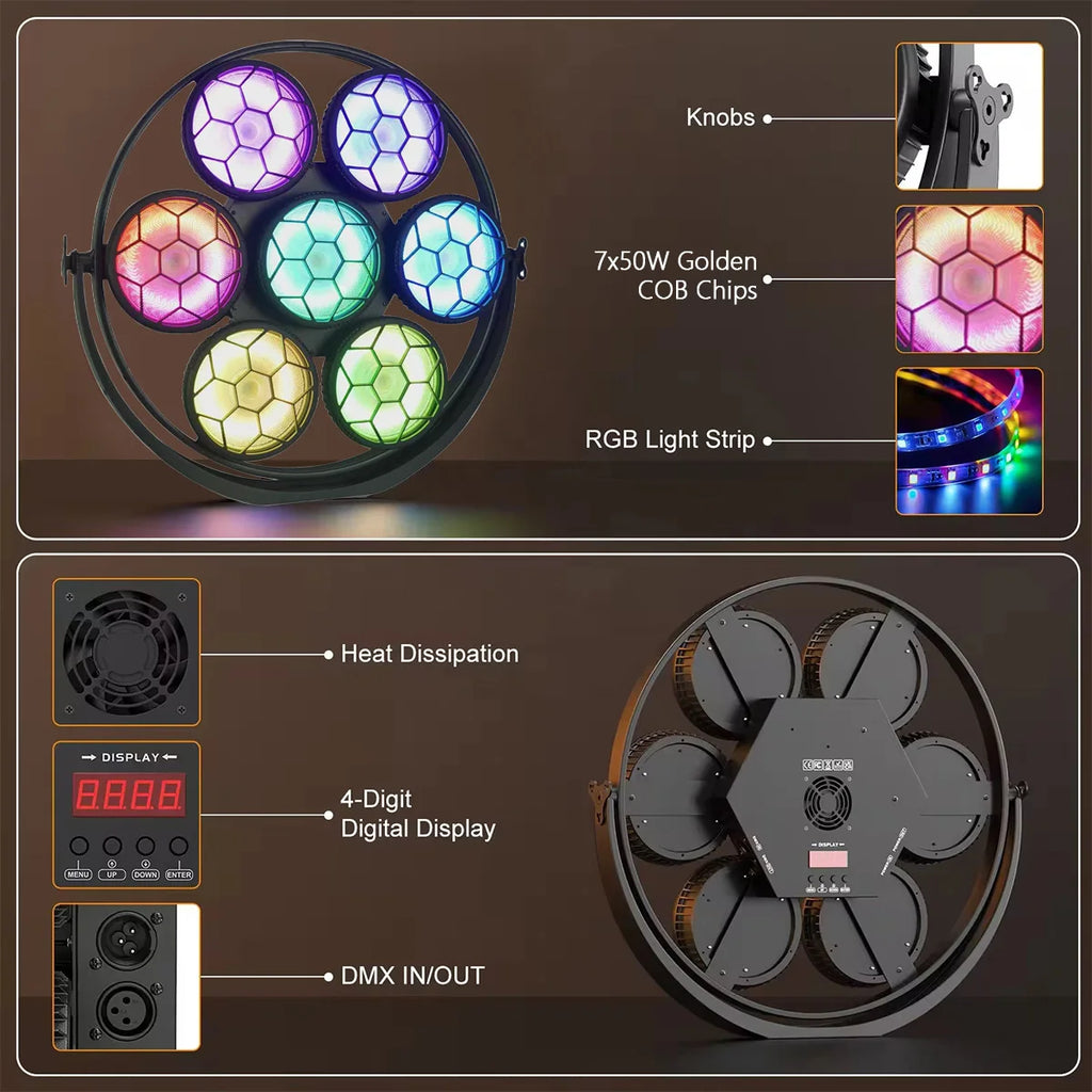 250W COB LED Linear Retro Vintage Stage Light 5050 RGB Fantasy DMX512 for Wedding Concert Theater Club DJ Live Show Party