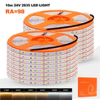 5m 10m RA98 LED Strip Light 2700K 3000K 3500K 4000K 5000K 6000K 12V 24V 2835 Flex Tape Stripe Hight Bright 120LED Home Lighting