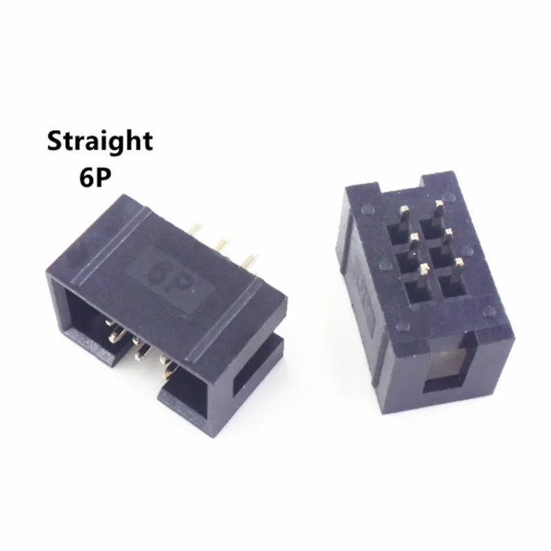 10PCS DC3 JTAG ISP Socket 2.54mm IDC Box Header Connector 6P/8P/10P/14P/16P/20P/30P/34P/40P Double Row Straight / Curved Needle