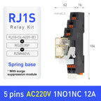 Thin-Flat Intermediate Relay 1NO1NC/2NO2NC 8A 24VDC | Compatible with  RJ1S-CL-D24 & RJ2S-CL-D24 | DIN Rail Relay for Contro
