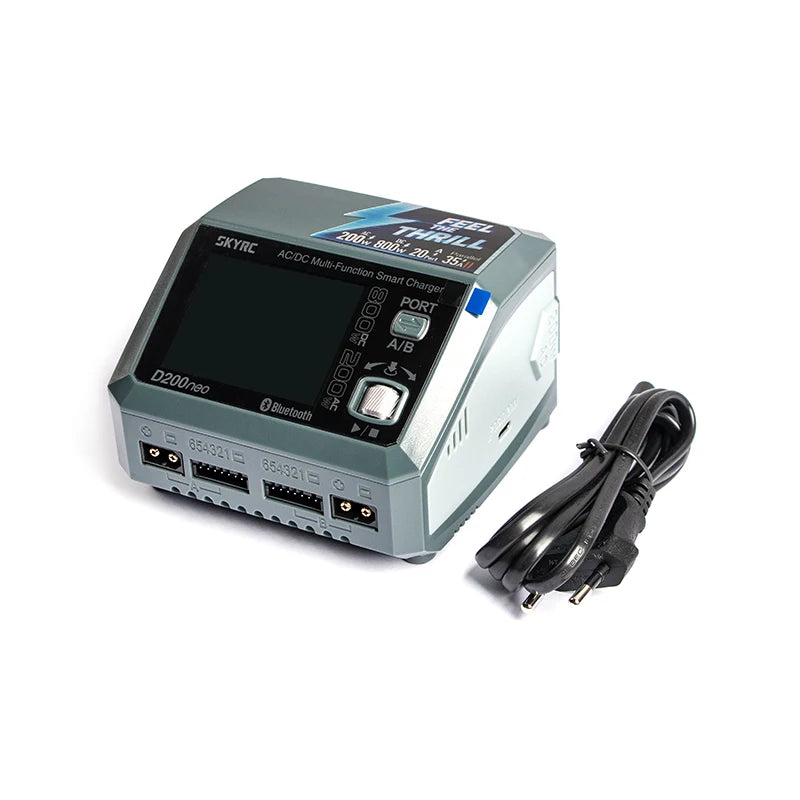 SKYRC D200neo AC 200W DC 800W Dual-Power Smart Charger 1-6S Lipo Li-ion LiFe Pb Battery Balance Charger Discharger w/ LCD Scree