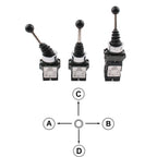 2NO 2 Position Latch XD2-PA12 PA14 Rocker Joystick Controller Spring Return Rotary Cross Switches Reset PA22 PA24 4NO 4Position