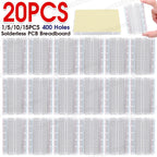 1-20pcs 400 Tie Points Solderless PCB Breadboard Spliceable Mini Universal Test Protoboard for Experiment Test Robot