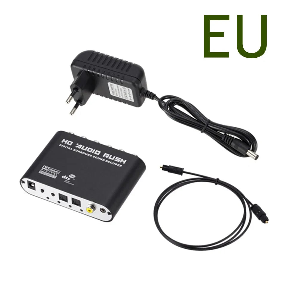 WvvMvv AC3 Audio Digital to Analog 5.1 Channel Stereo DAC Converter Optical SPDIF Coaxial AUX 3.5mm to 6 RCA Decoder Amplifier