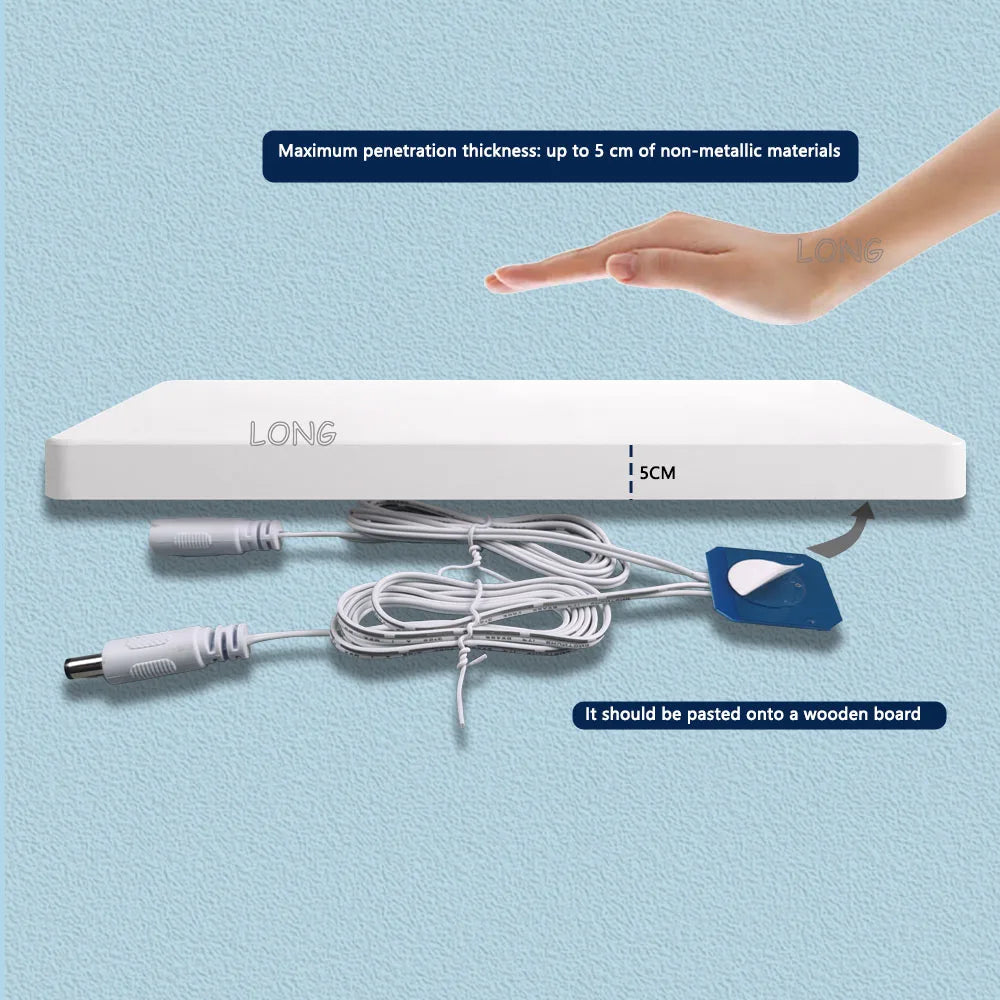 Drill-Free & Partitioned Touch Sensor - Multi-Function Wood Penetration Switch, DC5-24V for Wardrobe Cabinet Wooden Furniture,