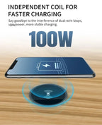 Embedded 15W Wireless Charger Fast Inductive Charging Base Desktop For iPhone 16 15 14 13 12 Samsung S24 S23 Huawei Xiaomi Phone