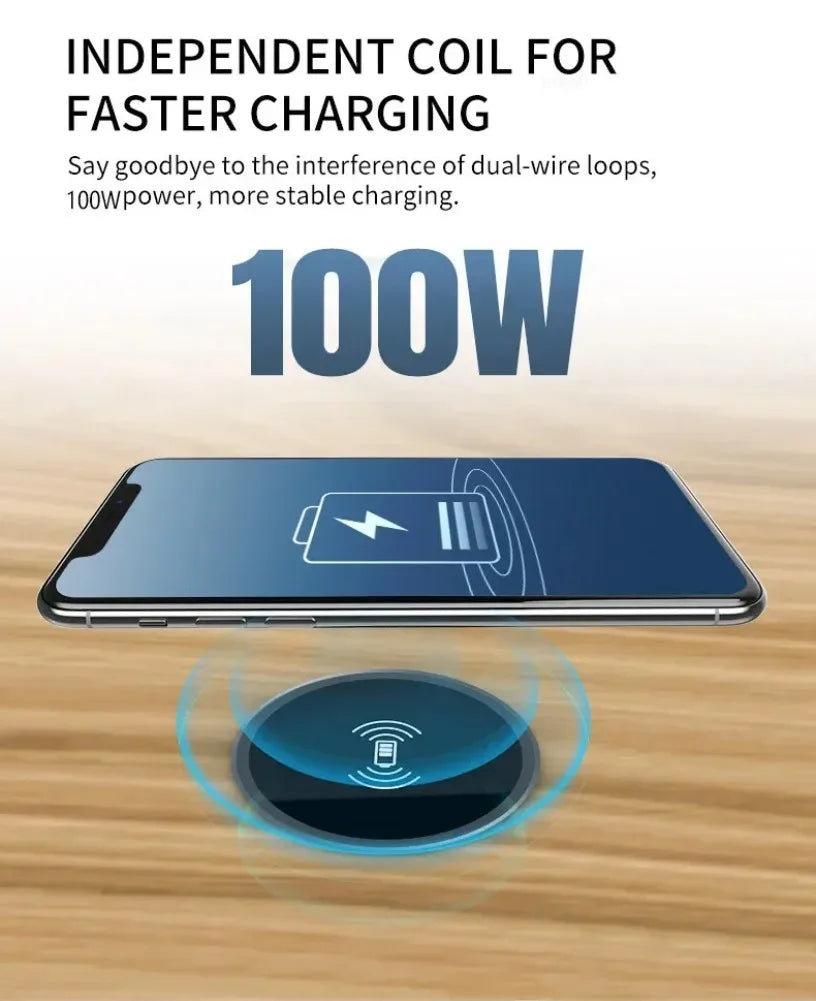 Embedded 15W Wireless Charger Fast Inductive Charging Base Desktop For iPhone 16 15 14 13 12 Samsung S24 S23 Huawei Xiaomi Phone