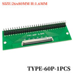 1PCS FFC/FPC Conversion Board 0.5mm Connector to 2.54MM Double Row Bent Pins 4/10/14/15/16/22/26/30/32/36/42/45/60/64/68/80/96P