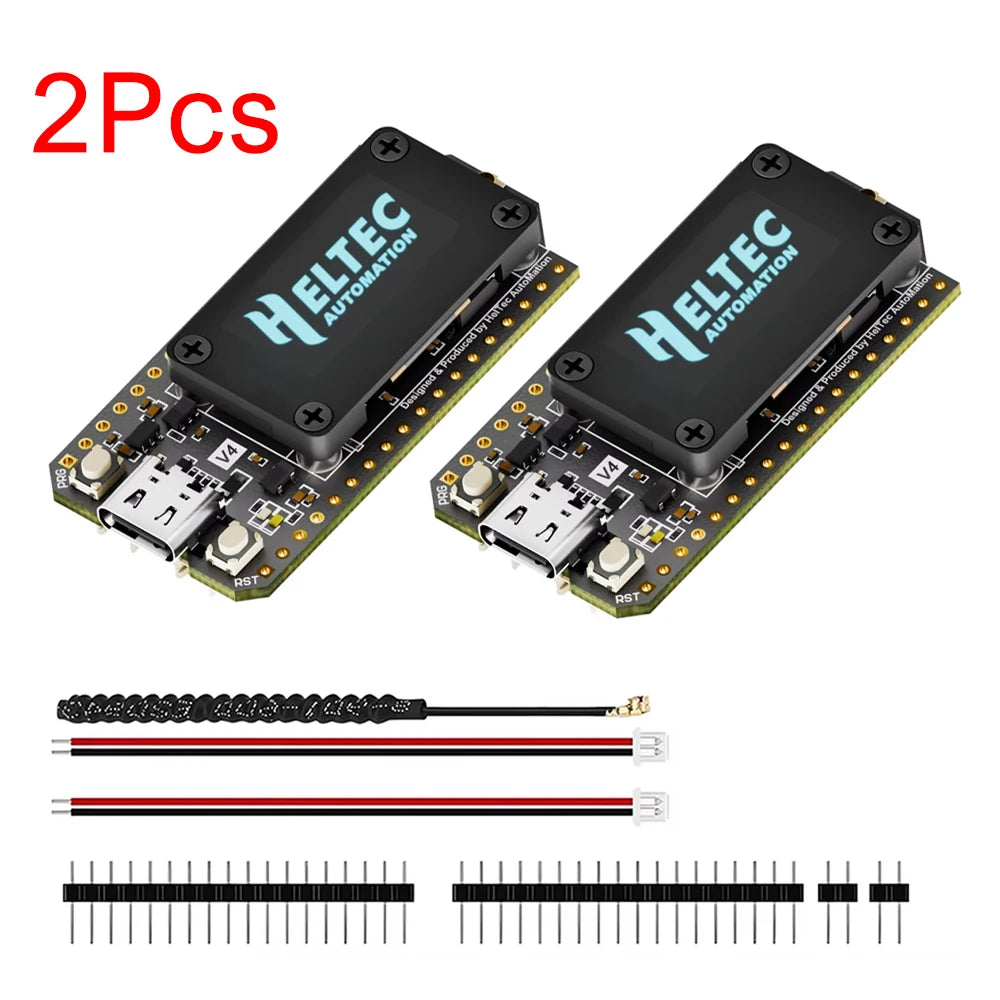2PCS ﻿Meshtastic Heltec LoRa 32 V4 ESP32 SX1262 GPS 0.96 inch OLED Solar Powered Dev-Board Mesh WiFi LoRa BLE For Arduino IoT