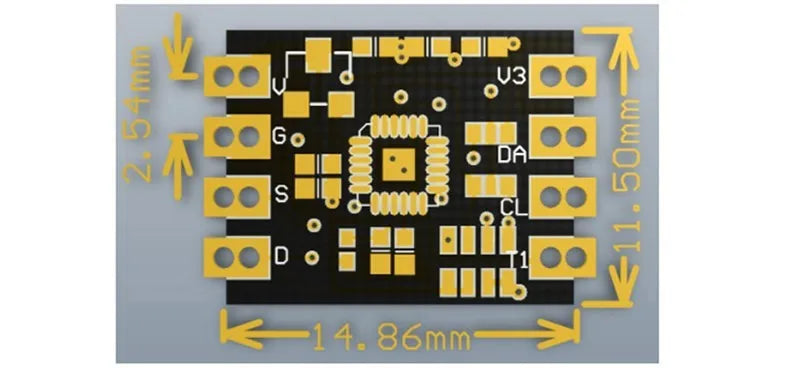 ZY MPU9250 9-Axis Gyroscope Sensor Module Accelerometer Magnetometer Attitude Detection I2C Communication