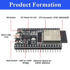 ESP32 Development Board with GPIO Expansion Board Kit ESP32-32D BT Wifi Module USB Type-C CP2102 ESP32-DevKitC 38PIN