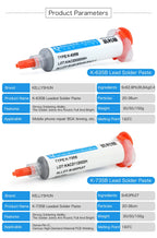 KELLYSHUN Solder Paste, Leaded Syringe Welding Paste, for Soldering BGA LED SMD Containing Silver Sn63 Electronics Tin Paste