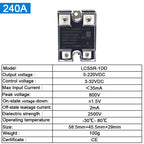 LCTC SSR Solid State Relay 10A 25A 40A 60A 80A 100A 120A 200A 240A Single Phase Control Relay DC TO AC DC TO DC AC TO AC 3-32VDC