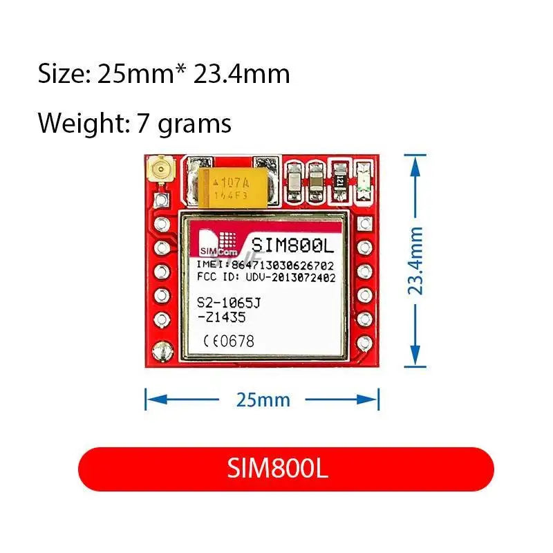 Smallest SIM800L GPRS GSM Module Kit MicroSIM Card Core BOard Quad-band TTL Serial Port with the antenna