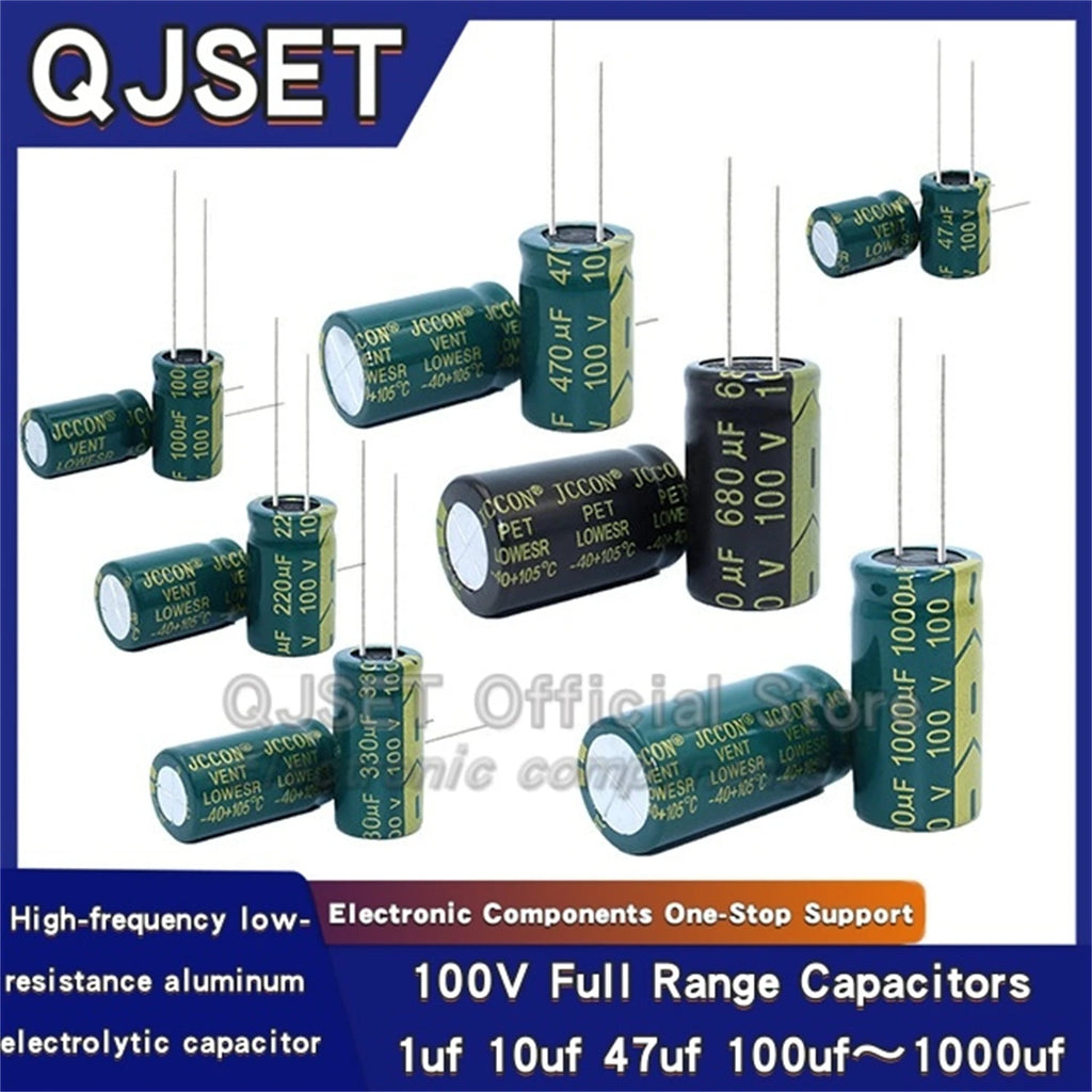 100V 1 10 47 100 220 330 470 680 1000 UF 2200uF High-Frequency Low-Impedance Audio Amplifier Power Supply Electrolytic Capacitor
