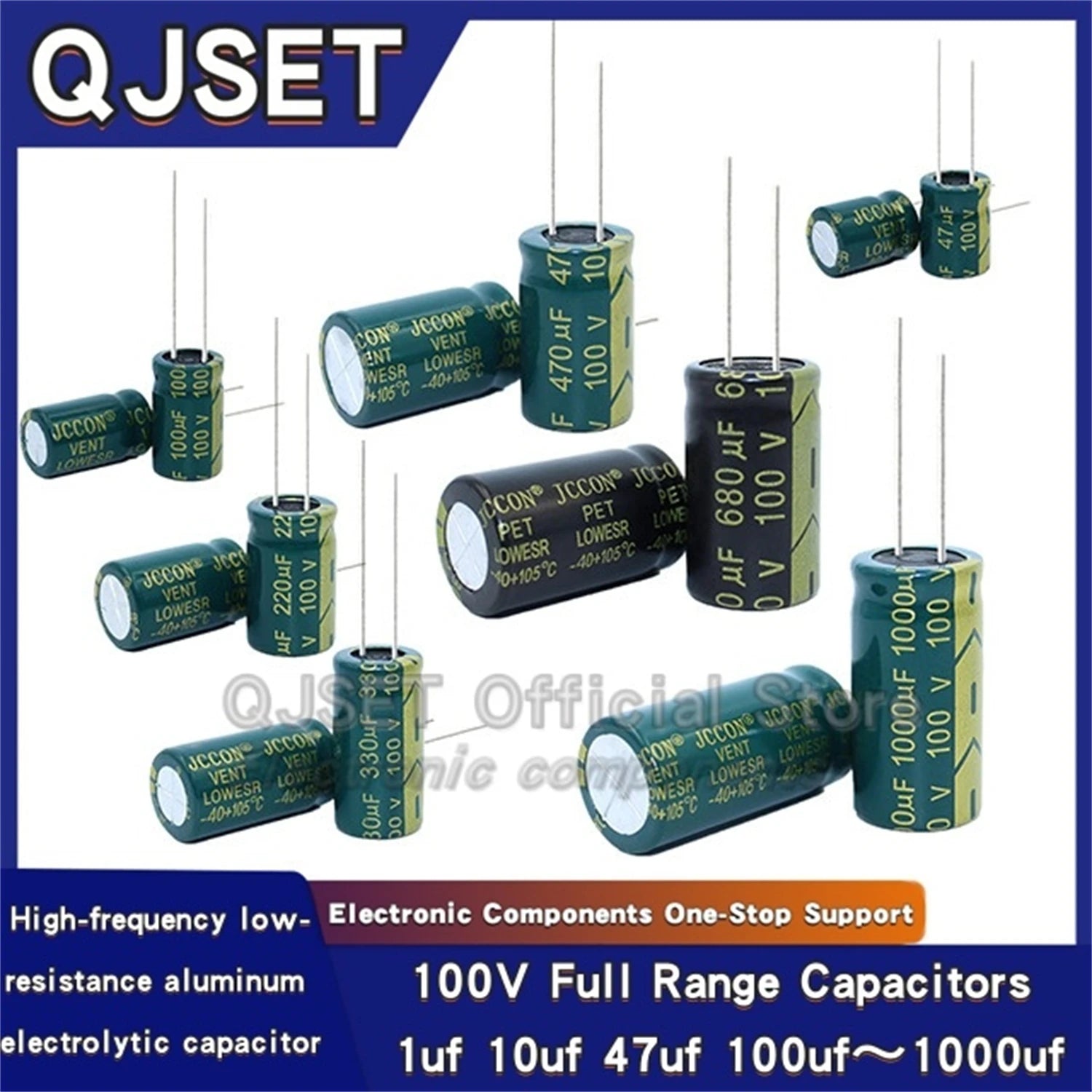 100V 1 10 47 100 220 330 470 680 1000 UF 2200uF High-Frequency Low-Impedance Audio Amplifier Power Supply Electrolytic Capacitor