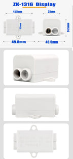 Parallel Wire Splitter Without Cutting, High-Power T-Type Main Branch Terminal Block, 1-In 2-Out for 1.5-6-10-16mm² Cables