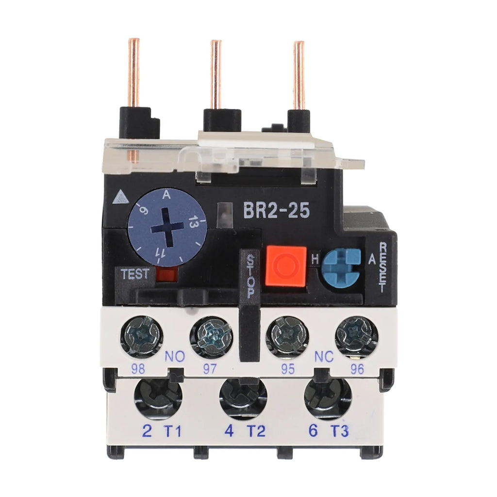Thermal Overload Motor Relay 3 Phase AC 50Hz/60Hz FR NR2-25 IP20 Plug-in With Indicator Light For CJX2 Series Contactors