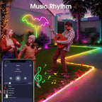 RGB LED Neon Rope Lights Bluetooth App WS2812 RGBIC Waterproof Flexible LED Tape With Dimmable Remote Controller For Wall Decor