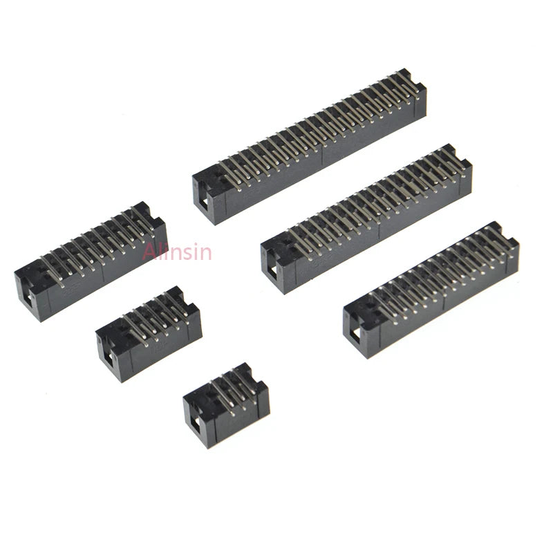 5/10Pcs Right Angle 6/10/20/26/34/40 Pin 2.54mm Pitch Male Socket Idc Box Header Pcb Connector Double Row 10p/20p/40p Dc3 Header