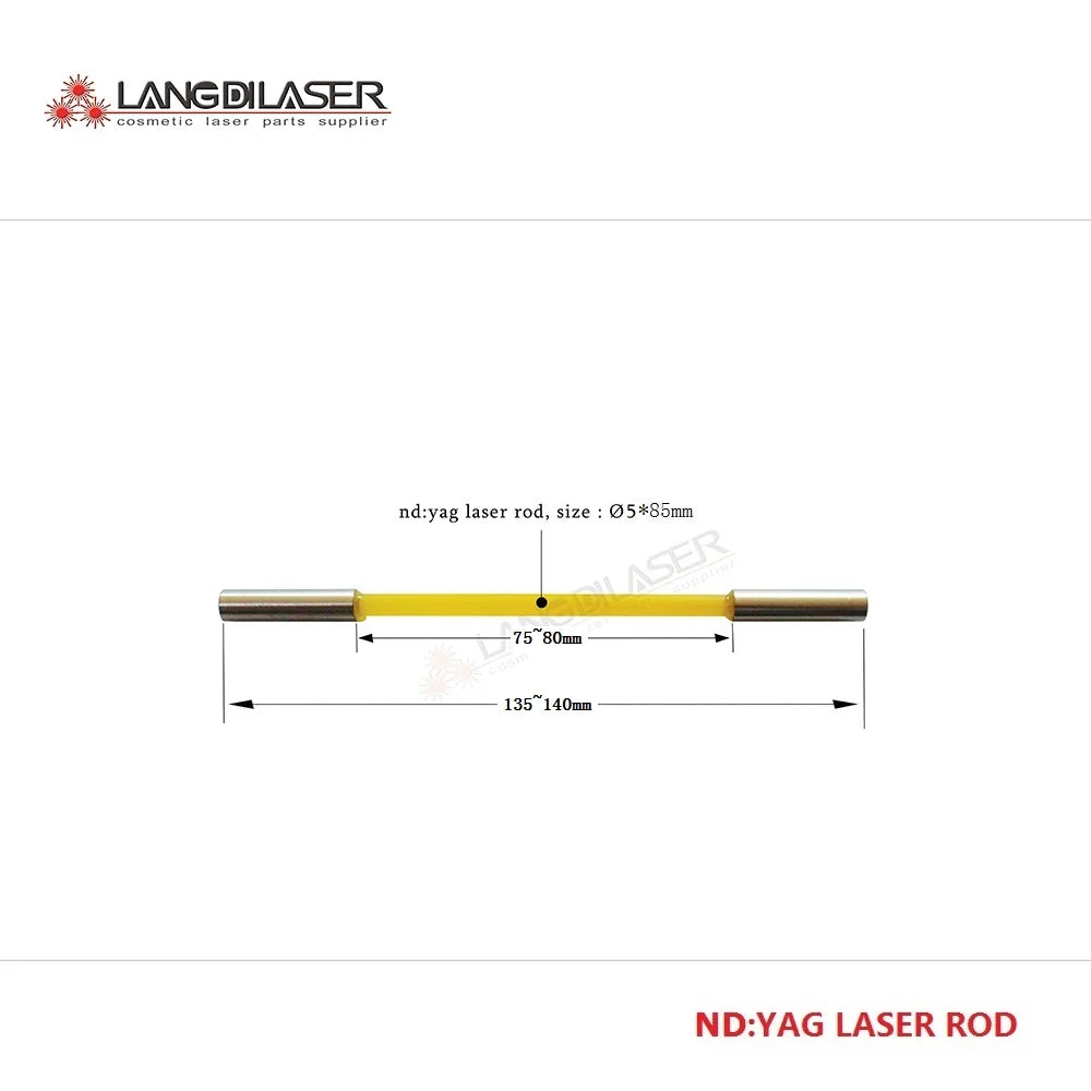 Nd:Ce:YAG Laser Rod With Stainless Steel Hoop For Q-Switch Laser Tattoo Removal Handpiece