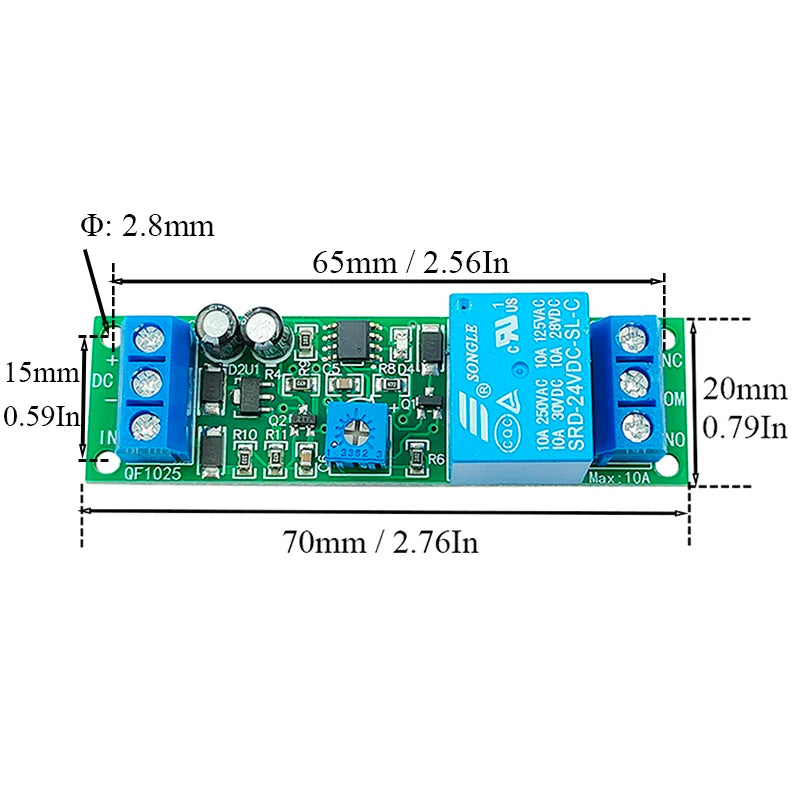 Time Delay Relay Module 3V 5V 12V 24V Triggle Delay Monostable Relay Module Adjustatle 10s 60s 10min Delay Timer Switch