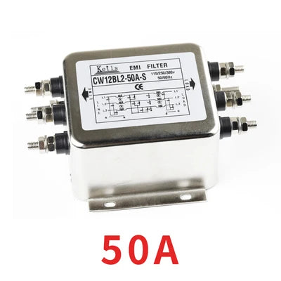 3 Phase AC DC EMI Filter Anti-interference Power Line Filter 380V for Linear Audio Amplifier Purification Socket