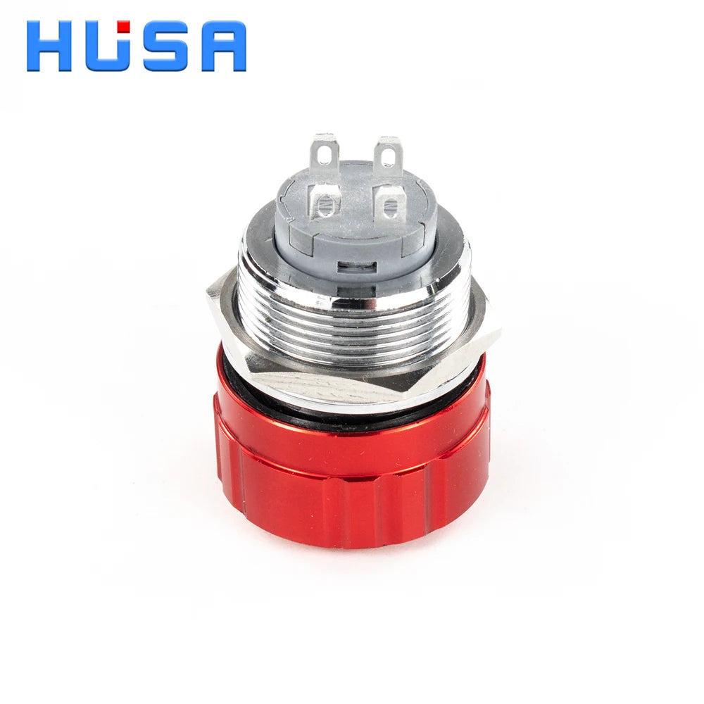 16 16 22mm Ultra Short Style metal emergency stop button switch waterproof mushroom head Rotation reset Anti-slip with lights