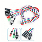 50/65cm PC Power On/Off & Reset Button Cable with LED Indicator, 1PCS Computer Mainboard Switch Connector