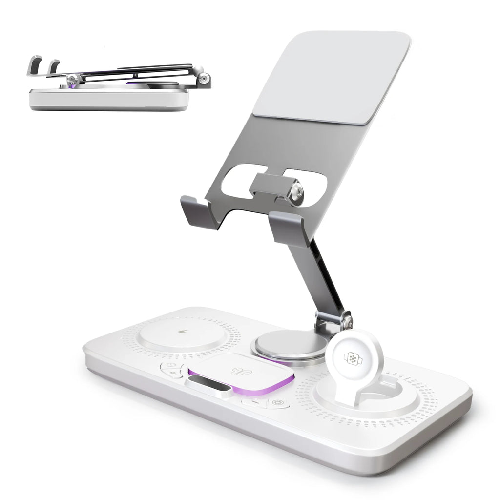 7-in-1 Wireless Charger Station 15W Fast Charging Type C Port Multi-Function Devices for iPhone 17 16 15 14 Samsung Airpods iPad