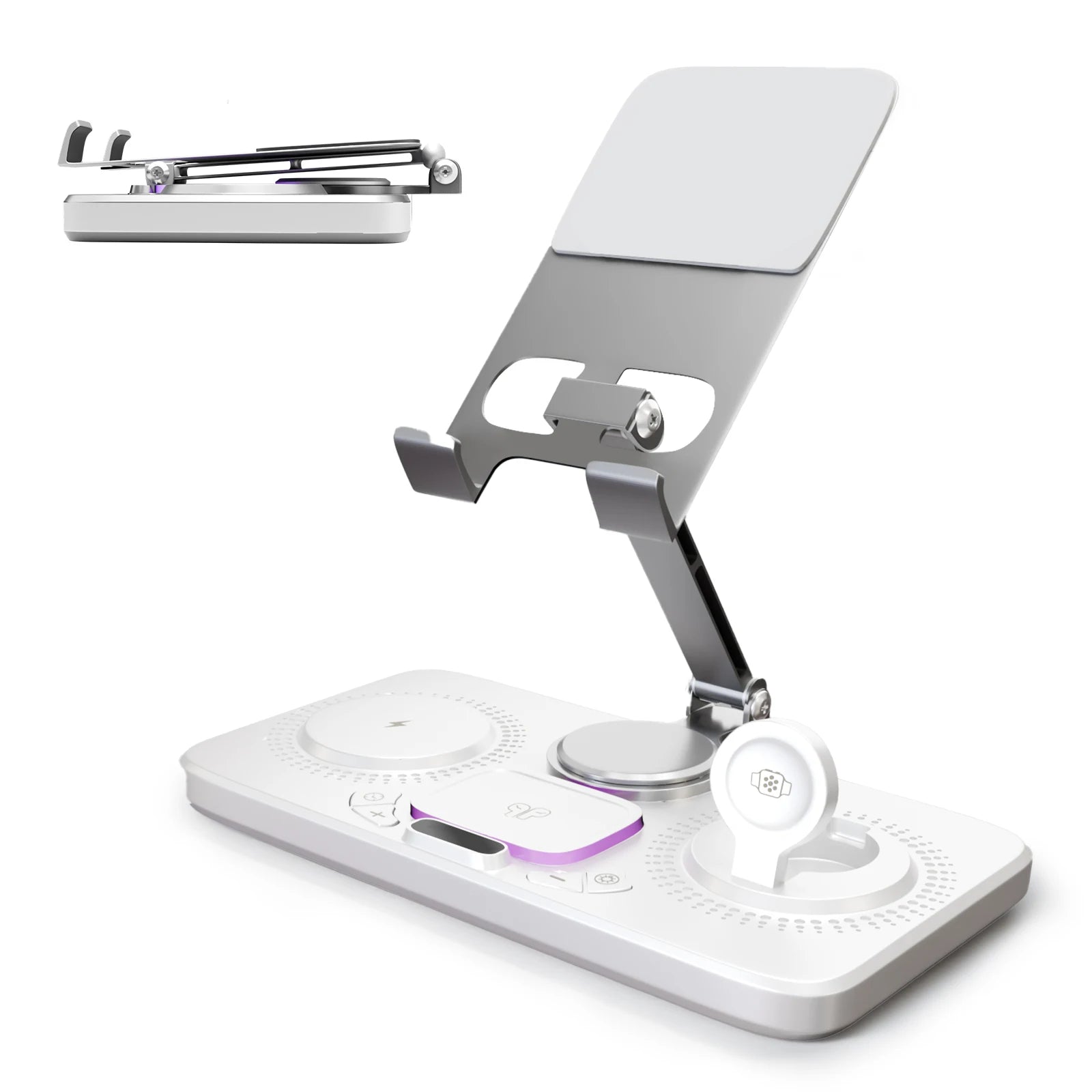 7-in-1 Wireless Charger Station 15W Fast Charging Type C Port Multi-Function Devices for iPhone 17 16 15 14 Samsung Airpods iPad