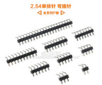 10pcs 2.54 mm Pitch 1x 40 Pin Right Angle Single Row Pin Header Male 90 Degrees Needle Connector 3P/4P/6P/8P/10P/15P/40P 1*40
