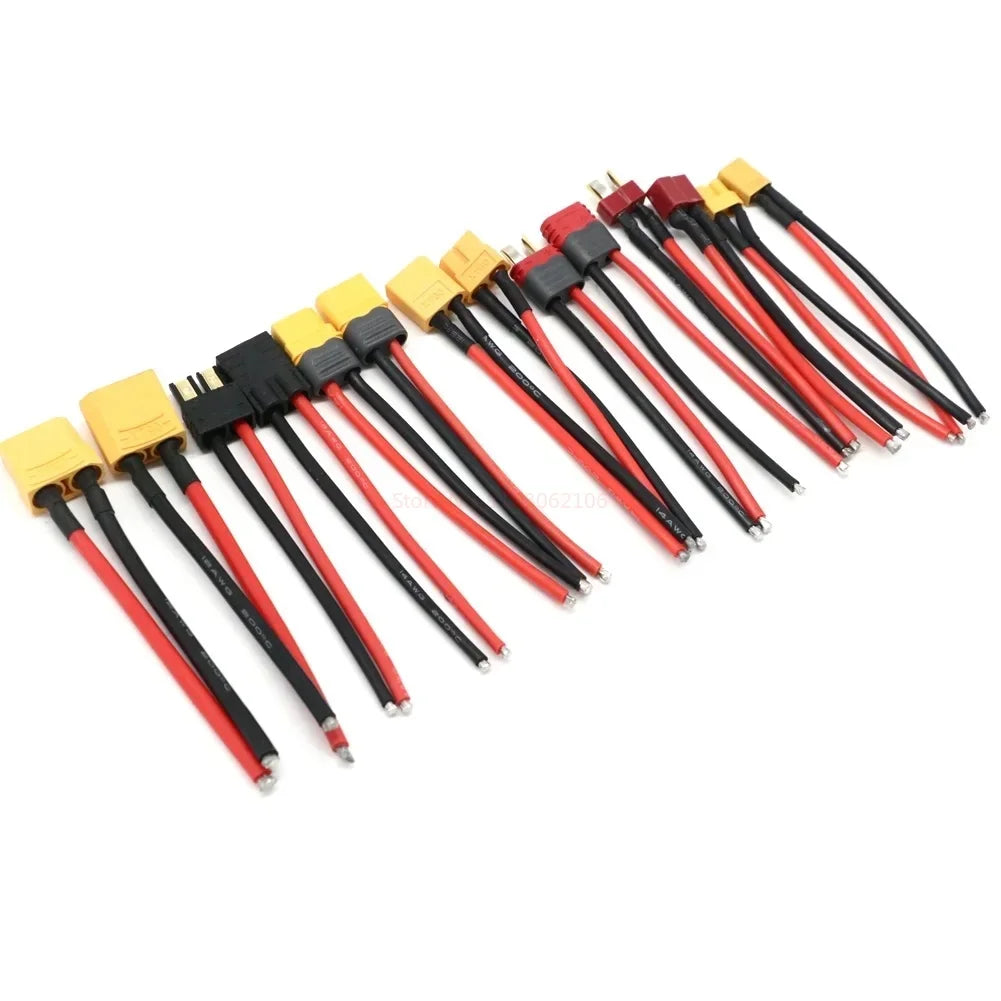 Xt60 Xt30 T Xt90 Mpx Plug Connector Male / Female Connector Plug With 12/14 /16awg Silicone Wire 100mm For Rc Battery Cable