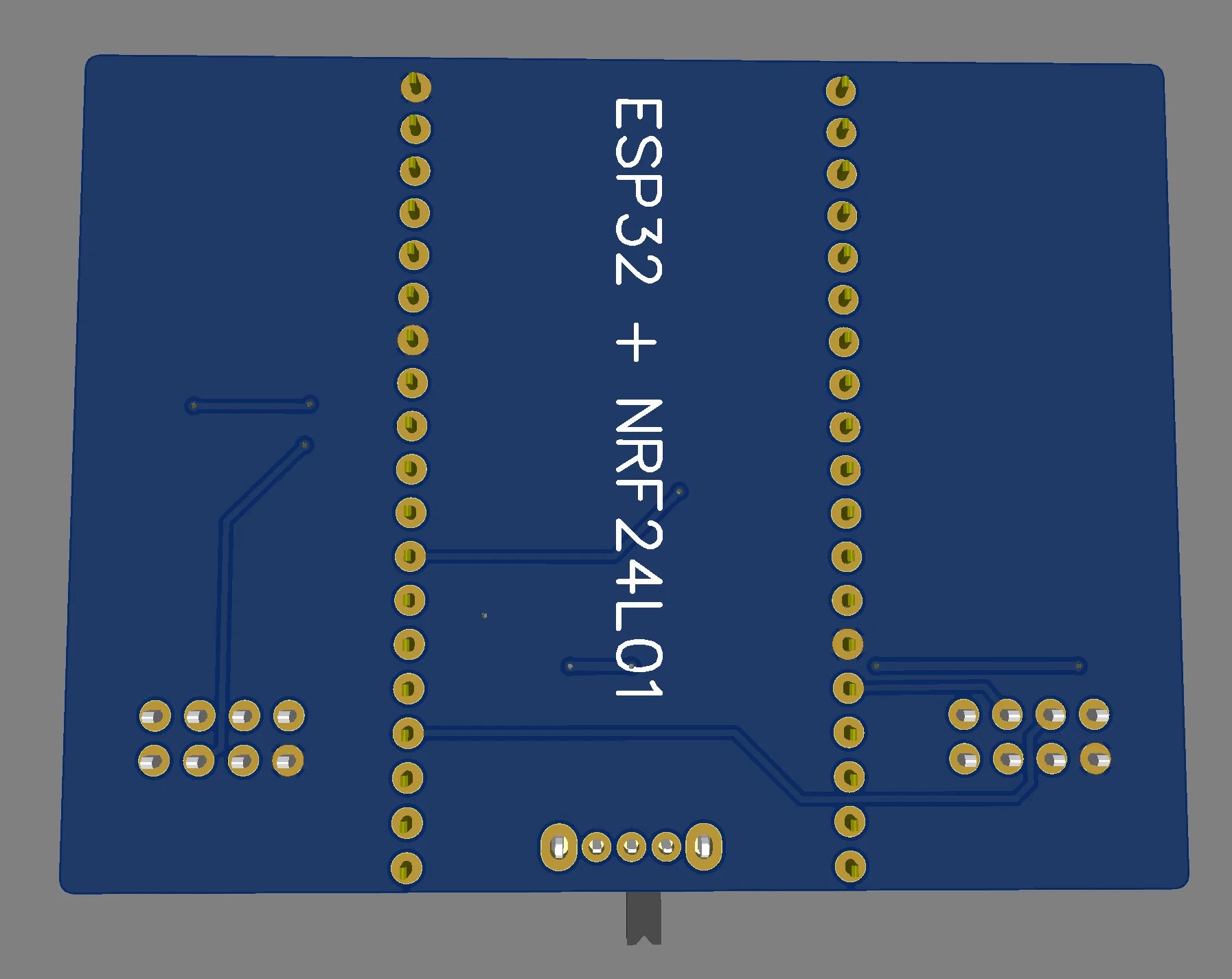 The NRF24L01 adapter board is mainly designed to match the ESP32 development board ESP32 DevKitC  standard 25.4mm width