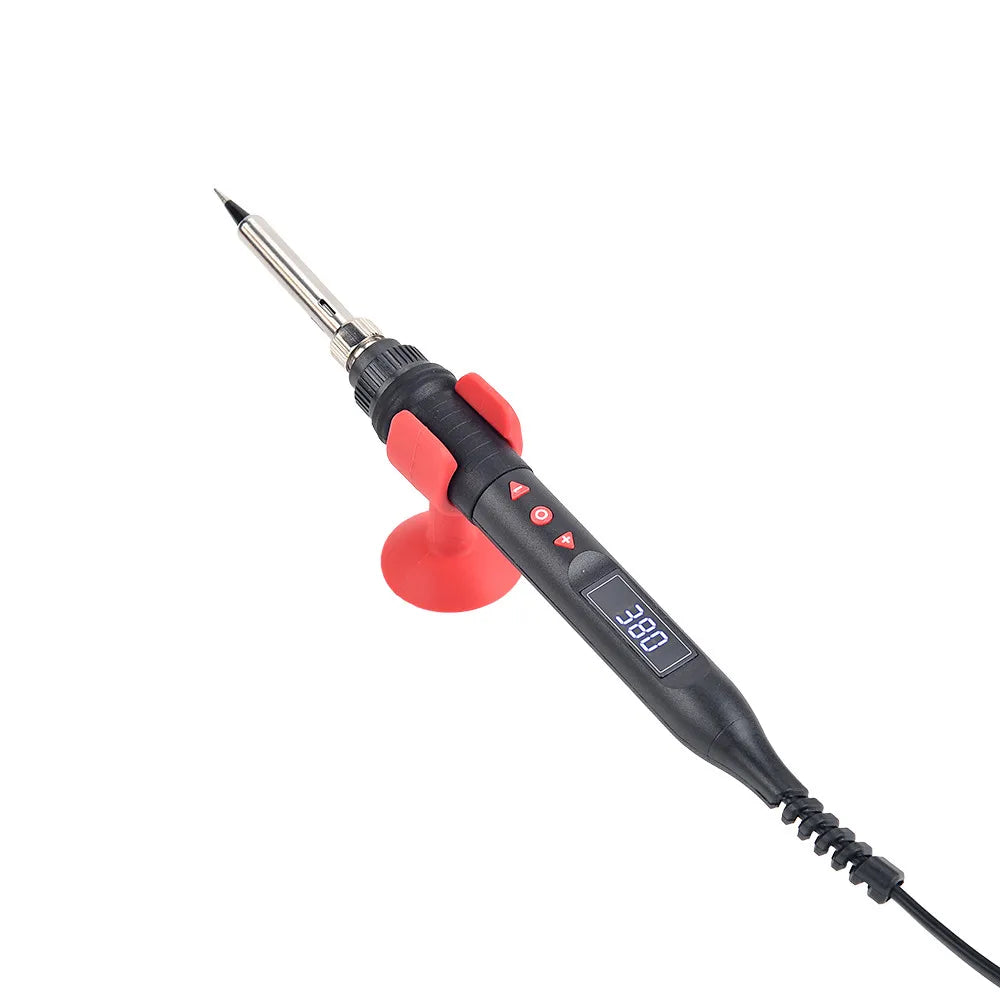 JCD Digital Soldering Iron Set Kit 80W with ON/OFF Switch Adjustable Temperature LCD Welding Tools Ceramic Heater Soldering Tips