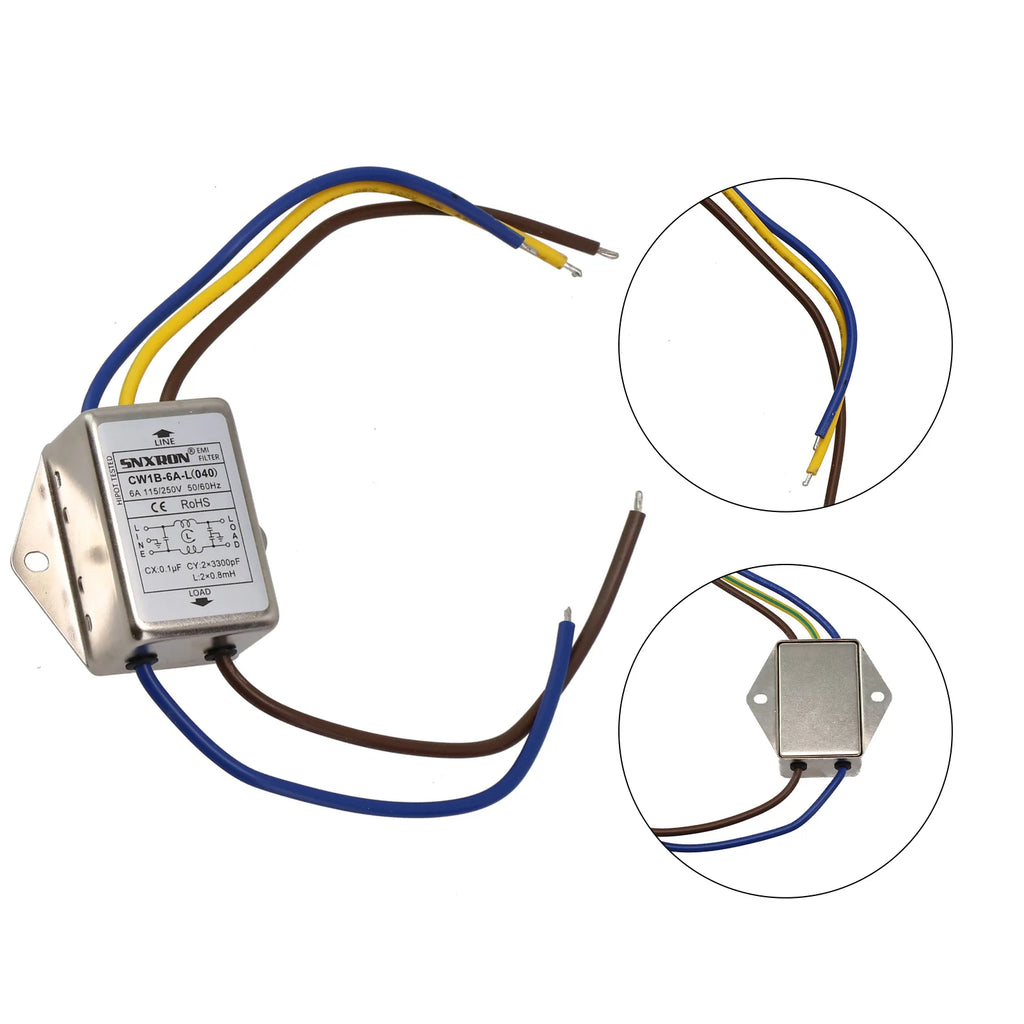 Power Filter Line Audio Purifier CW1BL AC 250V AntiInterference Designed for Electrical and Household Equipment Rated 3A 6A 10A