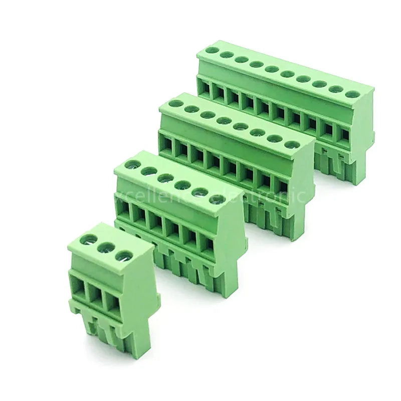 5Sets 2EDGKA-5.08mm Plug-in PCB Wiring Terminal Vertical Side Outlet Plug Complete with Straight Bent Needle Holder