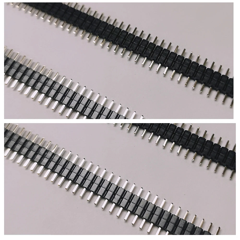 100pcs 2.54mm Pin Header 1X40P L11.4/15/17/19/21/23/25/30/35/40/50mm Straight Board Spacer Single Row Double Plastic Male