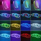 12V 24V RGB Neon Light LED Strip Addressable WS2811 84LEDs/m 6x12mm Flex Silicone Rope Rainbow Lamp Home Decoration Waterproof