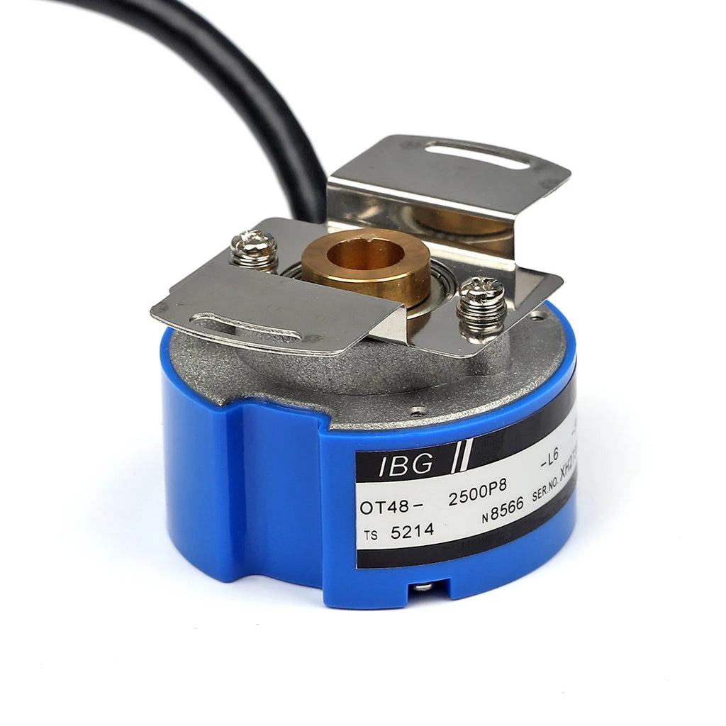 OIH48-TS5207N500 48MM Through-Hole Shaft Rotary Encoder 500/1000/1024/2500 PPR Incremental Servo Motors Encoder 4/6/8/10 Poles