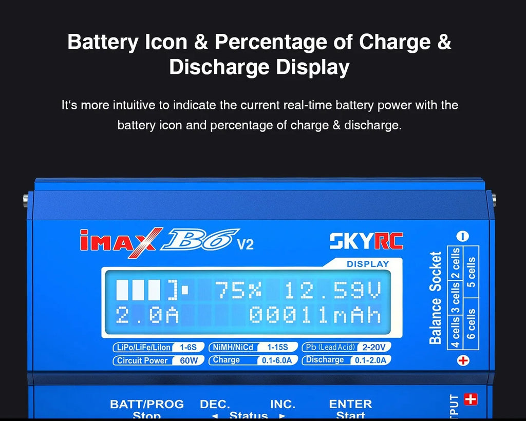 SKYRC IMAX B6 V2 Balance Charger Original XT60 Version Professional Balance Charger / Discharger for DJI Mavic/Inspire Battery