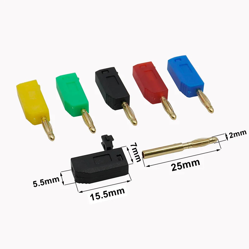 5pcs 2mm Banana Jack Plug Socket Stacked Male Female Insulated Terminal Block For Experimental Panel Testing Line Welded