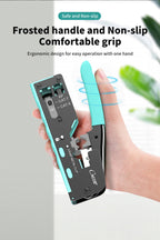 CNCOB RJ45 Pass Through Crimping Tool for Cat8 Cat7 6A Cat6/5e Ethernet Modular Plugs Ends Connectors, All-in-One, RJ11 Crimp