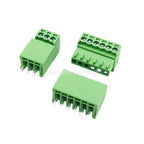 2sets 15EDG 2.54mm Pitch Screw Wiring Plug-in Terminal Plug Welding Plate Plug + Right Angle/ Straight Needle Pin Header Socket
