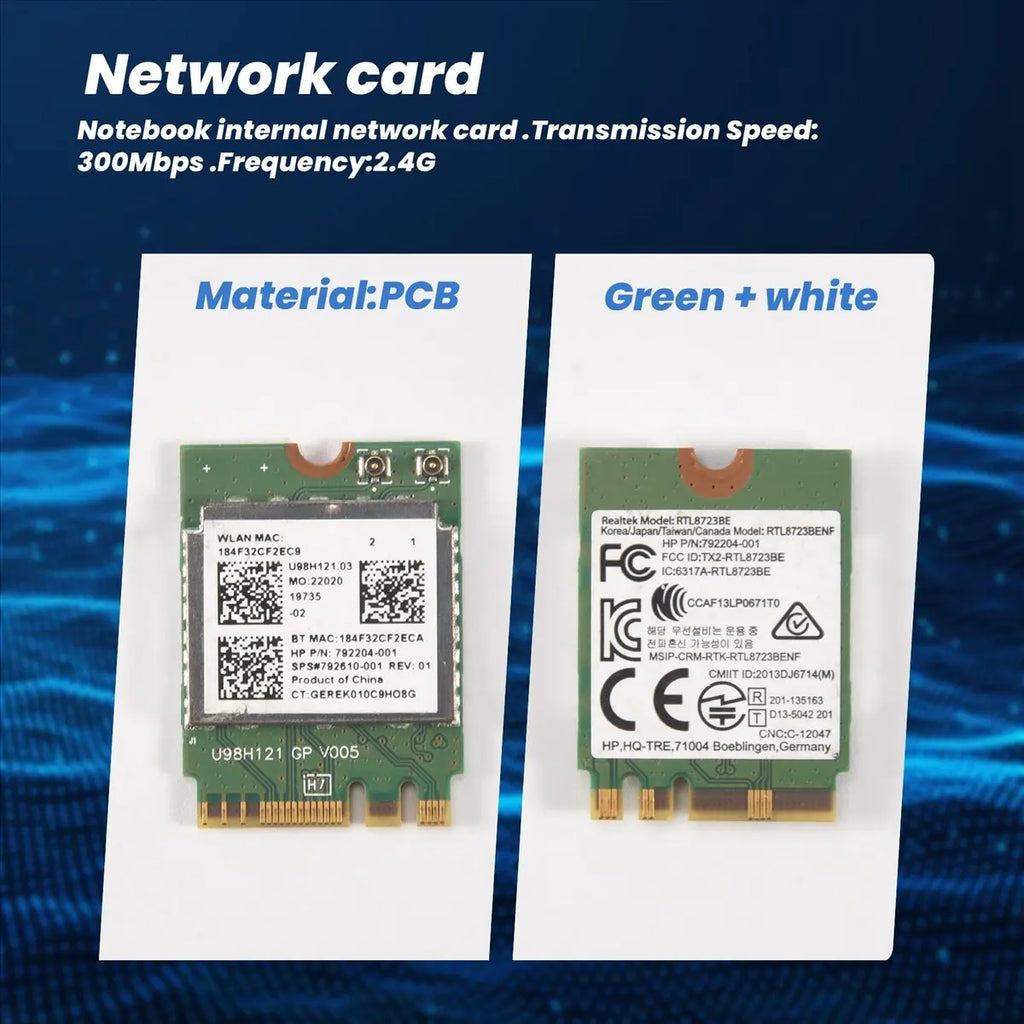 Wireless Adapter for Realtek RTL8723BE 802.11N WiFi Card Bluetooth 4.0 NGFF Card 843338-001 300Mbps