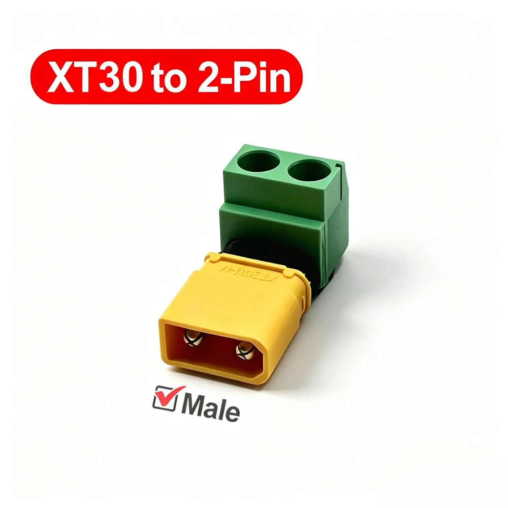 XT30/XT60 Solderless Connector Male/Female To 2Pin Screw Terminal Adapter Quick Portable XT60 Bullet Connector Power Plugs